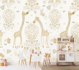 Behangexpresse Olive & Noah Wallprint Giraffe's Eden Ochre INK7812