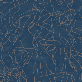 Hookedonwalls Silhouette behang Model Lines 34840