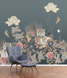 Behangexpresse Checking out Nature Wallprint Tigris Petrol TD4125