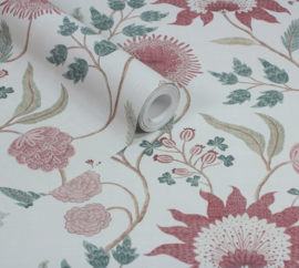 Dutch First Class Heritage Tales behang Fable Trail Linen/Raspberry/Green 100016EH