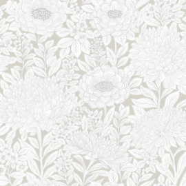 York Wallcoverings Black & White Resource Library behang Wood Block Blooms BW3922