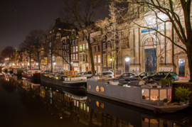 Papermoon Fotobehang Nacht In Amsterdam Grachten