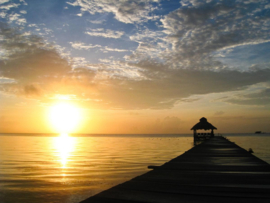 Papermoon Fotobehang Zonnestraal Boven Belize