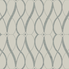 York Wallcoverings Modern Metals behang Graceful Geo Beige Silver MD7175