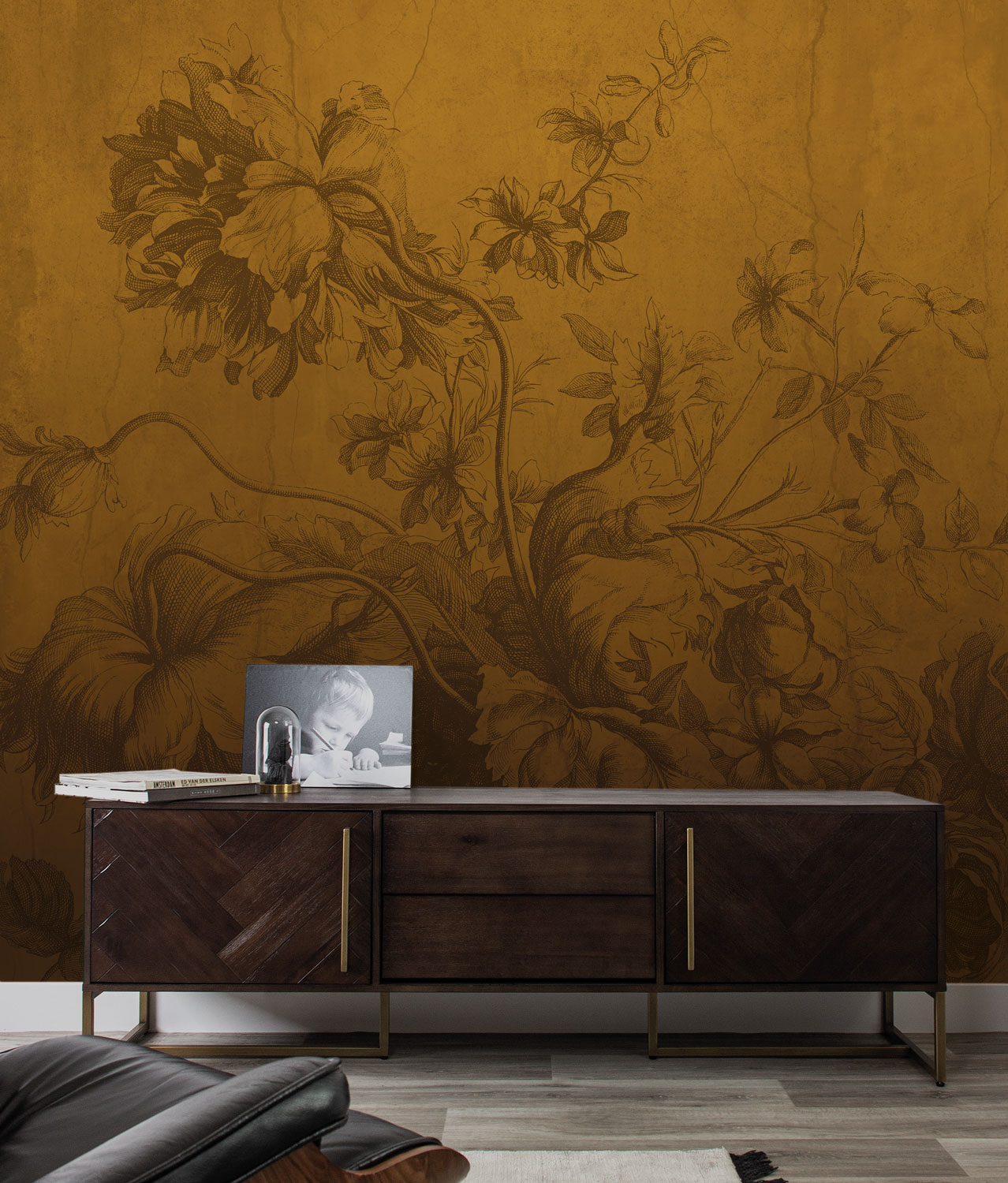 KEK Amsterdam Frans Uyterlinde Mural Gradient Flowers Ochre FU-036