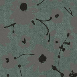 Flamant Suite III - Velvet behang Metal Velvet Flower and Lin Green 18009