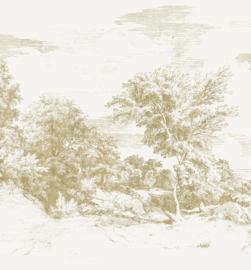 Casamance Panoramas Les Intemporels behang Jouvence Perle/Doré 74762242