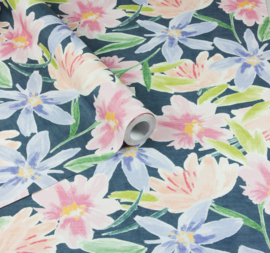 Arthouse Signature Collection 3 behang Watercolour Floral Navy 100374AH