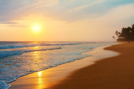 Papermoon Fotobehang Zonsondergang Op Het Strand Van Sri Lanka
