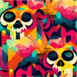 Arthouse Skull Graffiti Multicoloured behang 925107