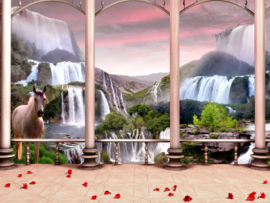 Papermoon Fotobehang Fantasiewereld Met Watervallen