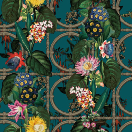 Dutch First Class Cascading Gardens behang Alata Teal 91432