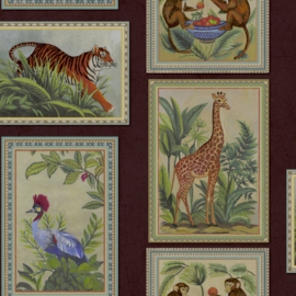 Dutch First Class Wanderlust behang Menagerie Berry 92012