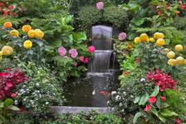 Papermoon Fotobehang Kleine Waterval In De Tuin