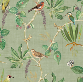 Dutch First Class Heritage Tales behang Hill Top Garden Sage Green 100029EH