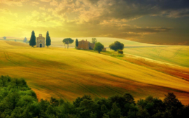 Papermoon Fotobehang Zonnige Toscane Landschap