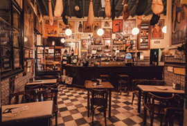 Papermoon Fotobehang Restaurant In Vintagestijl