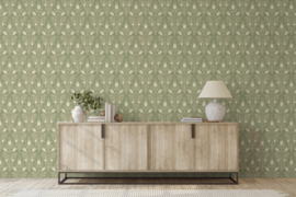 Dutch First Class Heritage Tales behang Heritage Tulip Spring Green 100026EH