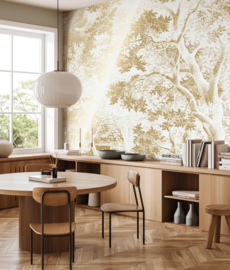 KEK Amsterdam Gold | Silver | Copper behang Engraved Landscapes Off-White MW-166