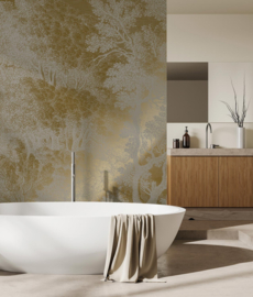 KEK Amsterdam Gold | Silver | Copper behang Engraved Landscapes Grey MW-162