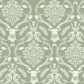 Arthouse Signature Collection behang Stag Damask Sage Green 923706