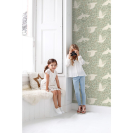 Esta Home Pom Pom Pie behang Zwanen 130960