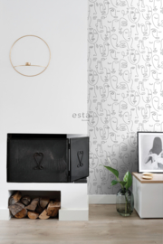 Esta Home Black & White - with a splash of gold behang Gezichten 139145