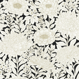 York Wallcoverings Black & White Resource Library behang Wood Block Blooms BW3923