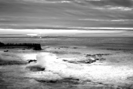 Papermoon Fotobehang Strand Golven Zwart-Wit