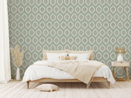 Dutch First Class Heritage Tales behang Odina Ikat Seafoam 100037