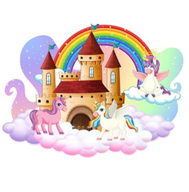 Home Collection Wallprint Unicorn met Kasteel JO3001