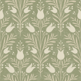Dutch First Class Heritage Tales behang Heritage Tulip Spring Green 100026EH