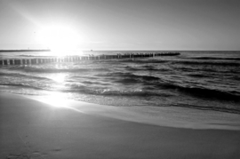 Papermoon Fotobehang Strand Zwart-Wit