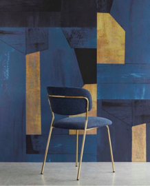 Eijffinger Revive Wallpower Painted Patina Golden Blue 333676