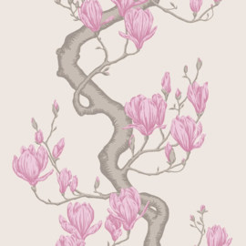 Cole & Son Classics Collection Vol. II behang Magnolia Tree Parchment And Soft Fuchsia 128/1002