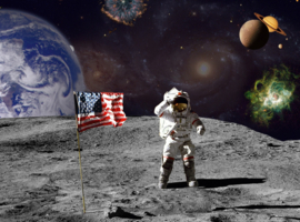 Papermoon Fotobehang Astronaut Op De Maan
