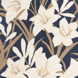 Casadeco Le Beau Jardin behang Clair De Lys Bleu Encre BJAR 202587986