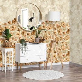 Hohenberger Julie Feels Home behang Paeonia Twin Wall Mandarine Beige 26957