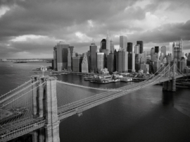 Papermoon Fotobehang Brooklyn Bridge Zwart Wit