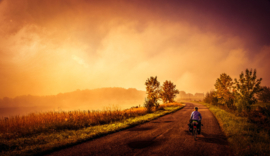 Papermoon Fotobehang Motorfiets Op Het Platteland