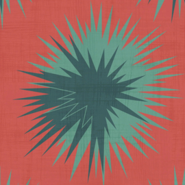 Cole & Son Vivienne Westwood behang Soft Thistle Blood Orange & Viridian 130/7025
