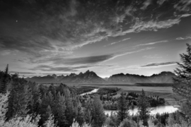 Papermoon Fotobehang Zwart-Wit Berglandschap