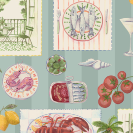 Dutch First Class Wanderlust behang Alfresco Blue 99559