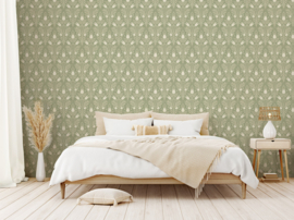 Dutch First Class Heritage Tales behang Heritage Tulip Spring Green 100026EH