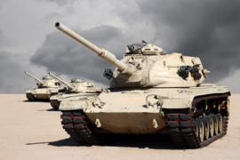 Papermoon Fotobehang Tanks In De Woestijn