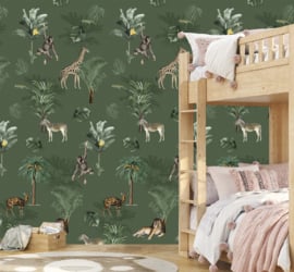 Behangexpresse Olive & Noah Wallprint Jungle Play Green INK7843