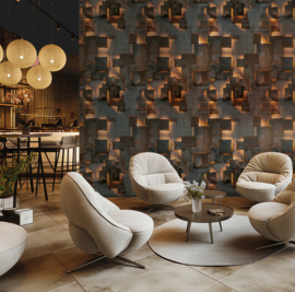 Living Walls Metropolitan Stories Hot Spots Wall Panel Geometric Glow 79016-0