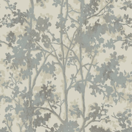 York Wallcoverings Modern Metals behang Shimmering Foliage Cream Silver MD7141