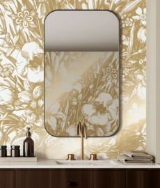 KEK Amsterdam Gold | Silver | Copper behang Engraved Flowers Off-White MW-131
