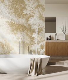 KEK Amsterdam Gold | Silver | Copper behang Engraved Landscapes Off-White MW-152